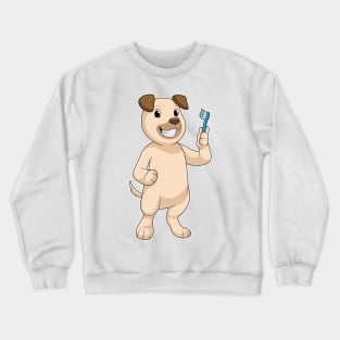 Dog with Toothbrush Crewneck Sweatshirt